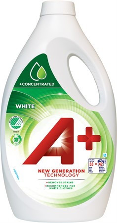 A+ Tvättmedel Flytande White - 2,2L