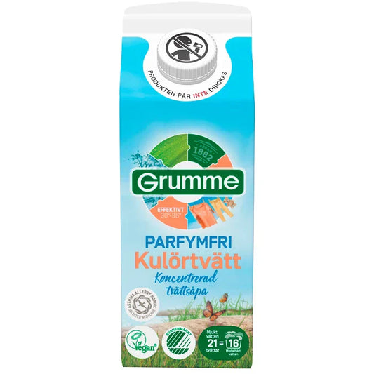 Grumme Flytande Kulörtvätt Parfymfri - 750ml