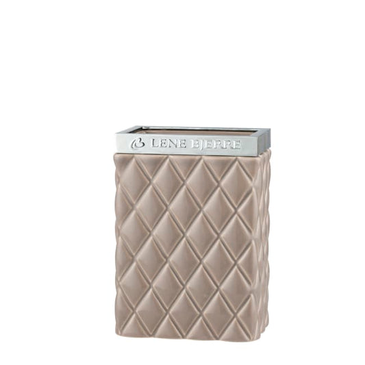 LENE BJERRE Portia Tandborstmugg – 8x6x11 cm, Driftwood/Silver