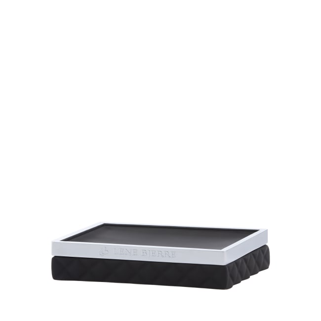 LENE BJERRE Portia Tvålfat – 13x10x3 cm, Svart/Silver