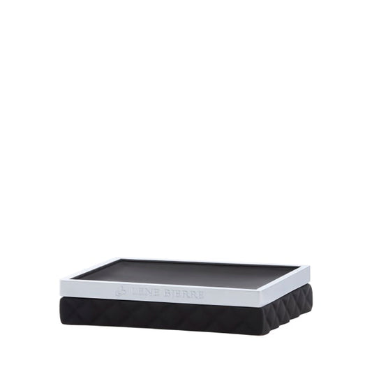 LENE BJERRE Portia Tvålfat – 13x10x3 cm, Svart/Silver